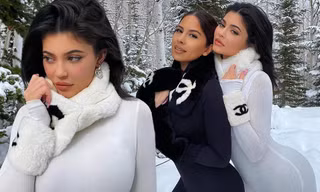 Kylie Jenner mặc bó sát 'nghẹt thở', hóa thỏ bông gợi cảm giữa trời tuyết giá