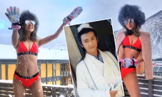 Vợ tài tử ‘Thiên long bát bộ’ diện bikini ở Bắc Cực -10°C