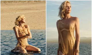Vóc dáng nữ thần của Charlize Theron trên biển