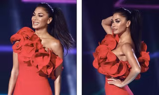 Giọng ca Mỹ Nicole Scherzinger bốc lửa với đầm đỏ ôm sát tôn đường cong
