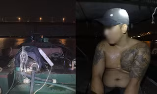  ‘Cát tặc’ mang ghe và sà lan đến hoạt động gần cầu cao tốc Long Thành - Dầu Giây