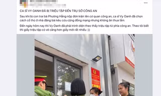 Thực hư thông tin ca sĩ Vy Oanh tới trụ sở công an theo giấy triệu tập 