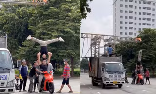 Vụ chồng đầu đi xe máy: Công an đã làm việc với nghệ sĩ Quốc Cơ 