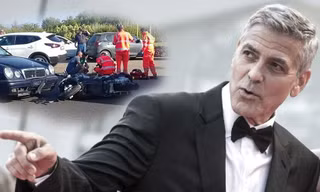 Tài tử George Clooney bị tai nạn kinh hoàng, văng cao 6m