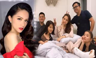 Hương Giang gặp chấn thương khi tập luyện và phải bó bột chân 