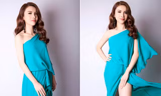 Yến Trang khoe chân sexy với đầm dạ hội xanh mướt