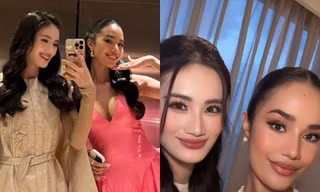Nhan sắc 'kẻ tám lạng, người nửa cân' của 'nàng Hậu' Việt với 'mỹ nhân' đình đám Thái Lan tại 'Miss World 2025'