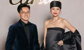 'Nữ hoàng catwalk' Thanh Hằng khoe vai trần nuột nà, khiến netizen 'tan chảy' với khoảnh khắc tình tứ bên chồng