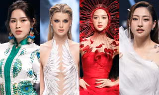 ‘Mỹ nhân đẹp nhất thế giới’ lần đầu tiên catwalk trên sàn diễn thời trang Việt cùng dàn Hoa hậu đình đám
