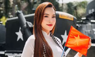 Hoa hậu Lê Hoàng Phương hóa thân thành 'nàng thơ tháng Tư', hưởng ứng chào mừng Đại lễ 30/4