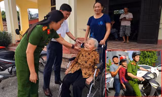 Công an Hà Nam 'đội nắng' đón cụ già trăm tuổi, người khuyết tật đi kích hoạt định danh điện tử
