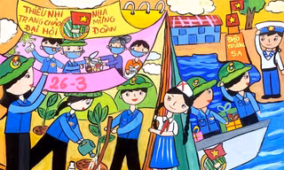 Ấn tượng tranh vẽ chào mừng Đại hội Đoàn XII 