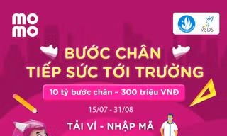 Chương trình đi bộ "Bước chân tiếp sức tới trường" đặt mục tiêu đạt 10 tỷ bước chân, quy đổi ra 300 triệu đồng để tiếp sức sinh viên