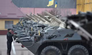  Xe bọc thép của Ukraine. Ảnh: AP