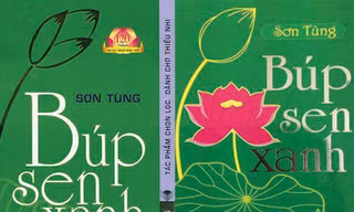 Bìa sách thật “Búp sen xanh” do NXB Kim Đồng phát hành (trái) và bìa sách in lậu 
