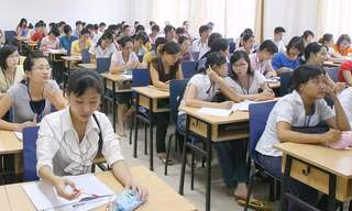 Sinh viên Đại học Dân lập Thăng Long. ảnh: Như ý