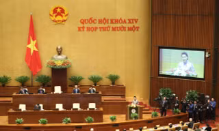 Chủ tịch Quốc hội Nguyễn Thị Kim Ngân phát biểu tại phiên khai mạc. Ảnh Như Ý