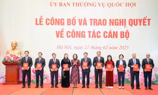 Công bố nghị quyết của Ủy ban Thường vụ Quốc hội về công tác cán bộ