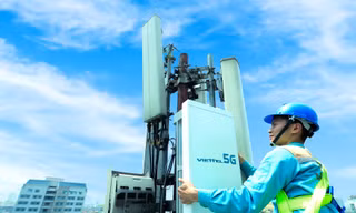 Hình ảnh trạm 5G đầu tiên tại Hà Nội.
