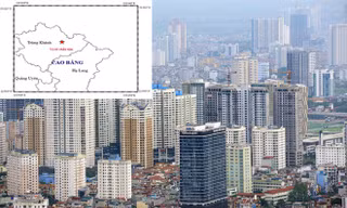 Bản đồ tâm chấn trận động đất sáng nay tại Cao Bằng (ảnh nhỏ).
