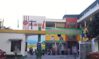 Trường mầm non tư thục Hoa Anh Đào, nơi xảy ra sự việc.