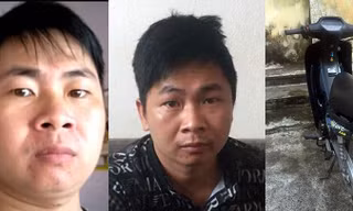 Hai đối tượng cùng chiếc xe máy.