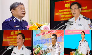 Cựu Trung tướng Nguyễn Văn Sơn (góc trên bên trái) và nhóm cựu lãnh đạo Bộ Tư lệnh Cảnh sát biển