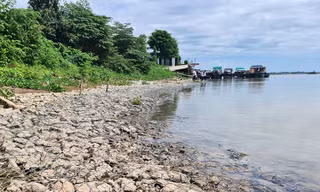 Bờ kè do Cty Nam Hào Kiệt thi công thuộc gói thầu số 11 (dự án sạt lở khẩn cấp bờ sông Hậu đoạn qua xã Vĩnh Thạnh Trung và Bình Mỹ, huyện Châu Phú, tỉnh An Giang)