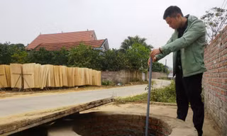 Giếng sâu 3 m, mực nước 1,5 m nhưng không bao giờ cạn