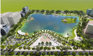 Phối cảnh Công viên hồ điều hòa Phùng Khoang.