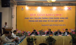 Đồng chí Phạm Thế Duyệt phát biểu tại hội thảo.