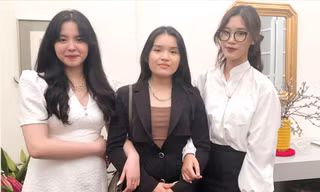 Ba nữ sinh Việt đoạt giải thưởng về môi trường, gồm: Khánh Huyền, Quỳnh Anh và Tú Uyên (từ trái qua) 