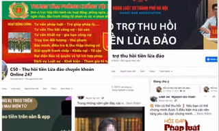 Nhiều trang mạng giả danh luật sư, cơ quan chức năng lừa đảo lấy lại tiền cho bị hại Ảnh chụp màn hình 