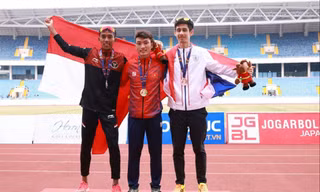 Hoàng Nguyên Thanh giành HCV marathon nam đầu tiên cho thể thao Việt Nam tại SEA Games Ảnh: Như Ý 