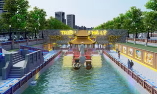Mô hình tượng đài trên sông Tô Lịch