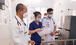 Bác sĩ BV Bạch Mai khám cho bệnh nhân sốt xuất huyết 