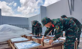 Cận cảnh trận địa pháo hoa mừng hợp nhất Cà Mau - Bạc Liêu tối nay