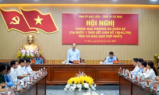 Cà Mau thống nhất phương án nhân sự Ban Chấp hành, Ban Thường vụ Tỉnh ủy sau hợp nhất với Bạc Liêu