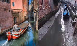 Người dân Venice giật mình khi thấy kênh đào khô queo sau một đêm, chuyện gì đang xảy ra?