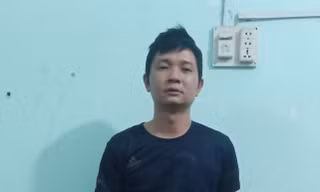 Đối tượng Cường tại cơ quan Công an