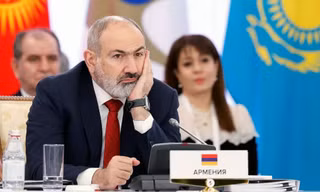 Thủ tướng Armenia Nikol Pashinyan tham dự cuộc họp của Hội đồng liên chính phủ Á-Âu của các quốc gia thuộc Liên minh Kinh tế Á-Âu (EAEU) tại Almaty, Kazakhstan ngày 2/2/2024. Ảnh: Sputnik.