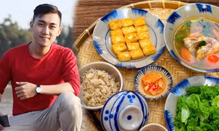 Chàng kỹ sư độc thân nấu mâm cơm đẹp như tranh, dân mạng khen nức nở