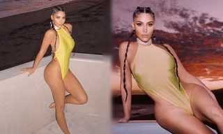 Áo tắm táo bạo tôn đường cong 'nảy lửa' của Kim Kardashian