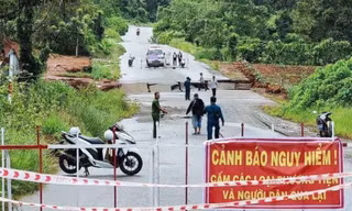Đường tránh Bảo Lộc nứt toác, phong tỏa đoạn sụt lún nghiêm trọng