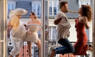 Cách ly ở Paris, nữ blogger và bạn trai mỗi ngày tung một clip 'lầy lội' hết cỡ