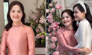 Mẹ cô dâu trẻ đẹp, nụ cười tỏa nắng gây chú ý trong đám hỏi ở Hải Phòng