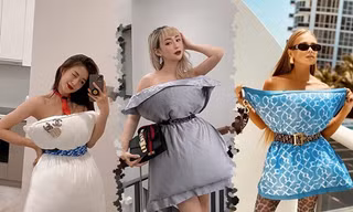 Hội bạn thân Chi Pu sang chảnh với trào lưu dùng gối ngủ làm... váy