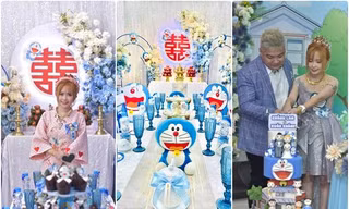Đám cưới ngập tràn Doraemon của cô dâu miền Tây 