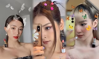 Chi Pu và hội bạn 'cánh bướm' đua nhau thử thách son môi khoe vai thon