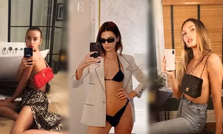 Irina Shayk, Kendall Jenner và dàn 'chân dài' selfie với túi xách che ngực